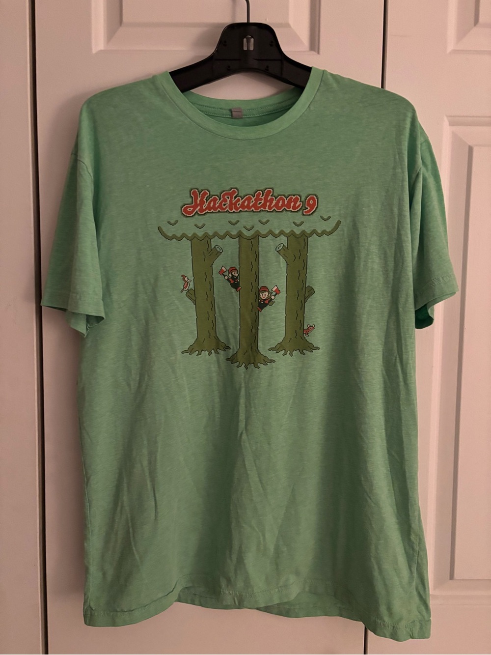 Hackathon 9 Graphic Short Sleeve Tee - Light Green size medium